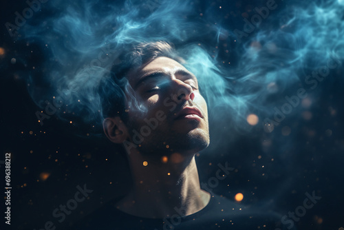 Created with generative ai tools astronaut portrait exploring deep space discover new planet photo
