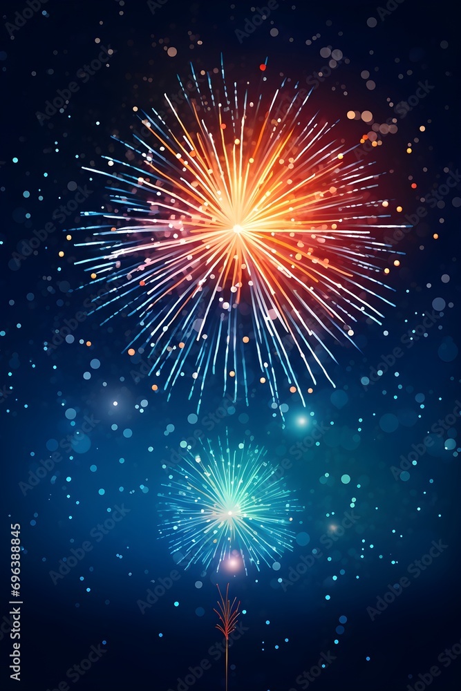 new year poster background with  fireworks design