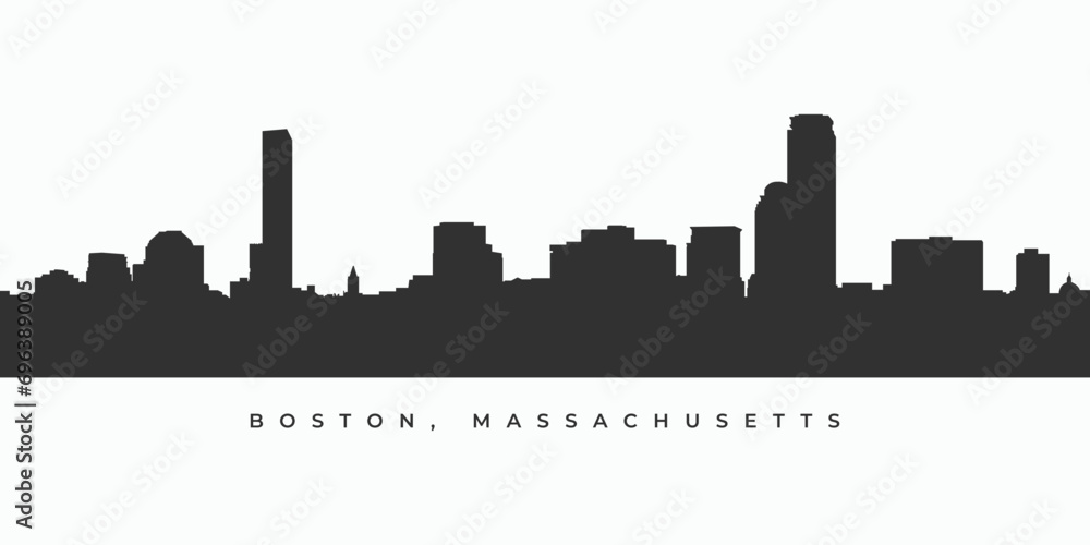 Boston city skyline silhouette illustration Boston city skyline silhouette illustration