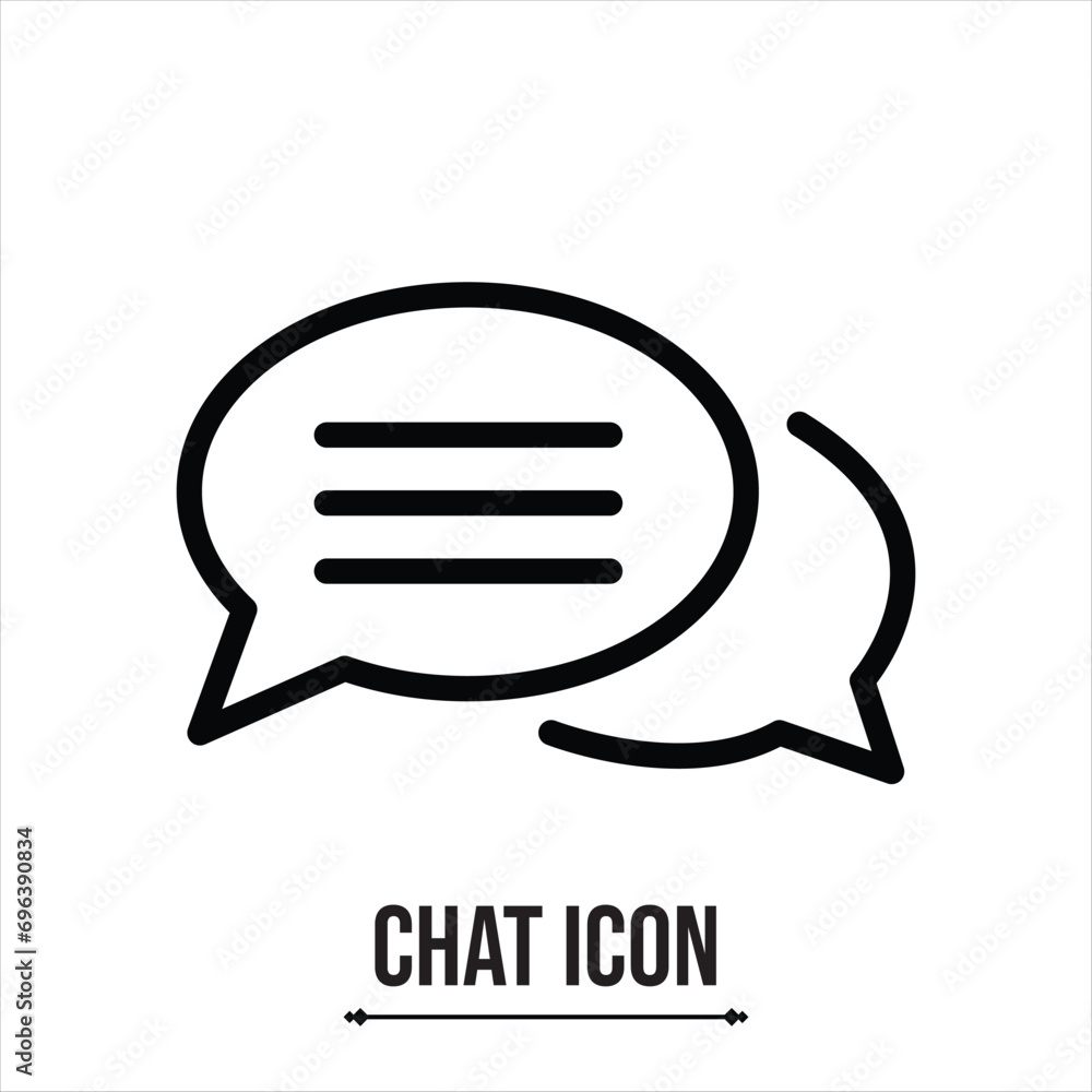 Chat Icon Vector Symbol Design Illustration. Black icon in white background Chat Icon Vector Symbol Design Illustration. Black icon in white background