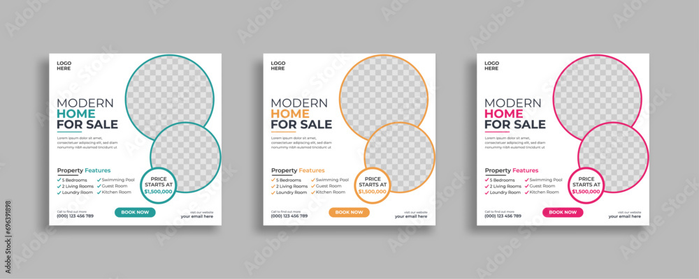 Real estate social media post square web banner template Real estate social media post square web banner template