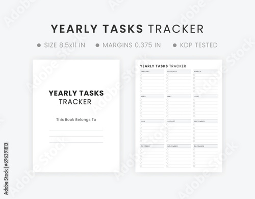 Yearly Tasks Tracker Printable Template Download