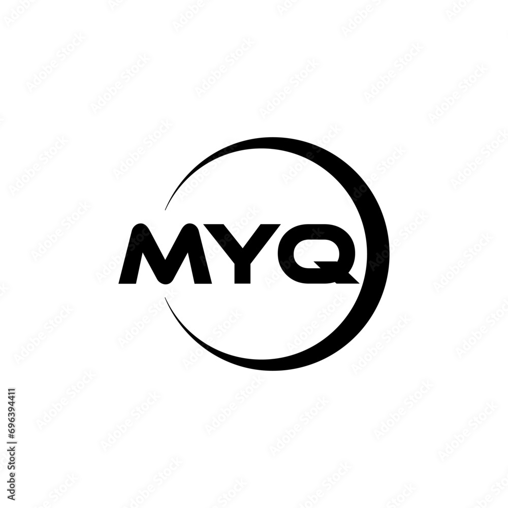 MYQ letter logo design with white background in illustrator, cube logo, vector logo, modern alphabet font overlap style. calligraphy designs for logo, Poster, Invitation, etc.
