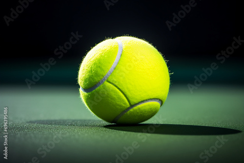 Generative AI image picture of sports tennis balls in tennis court © Tetiana
