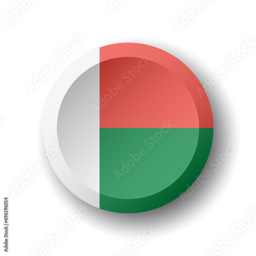 Free Download Madagascar flag - 3D circle button with dropped shadow. Vector icon. - GFXLoad