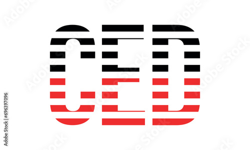 CED three initial letter iconic line negative space minimal logo design vector template. monogram, abstract, wordmark, business, typography, minimalist, brand, company, flat, modern, unique, simple