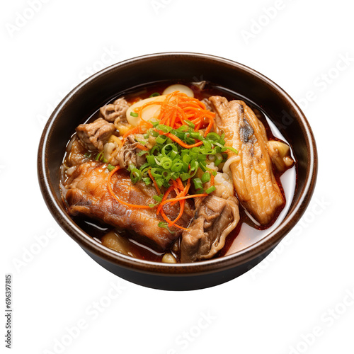 Korean Soup ribs and tripe on a white background PNG