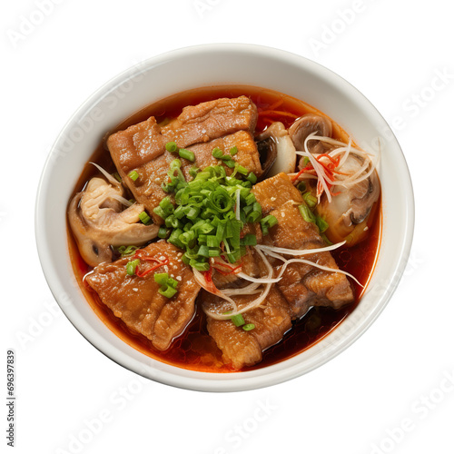 Korean Soup ribs and tripe on a white background PNG