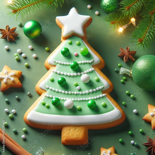 xmas tree shaped butter cookies
