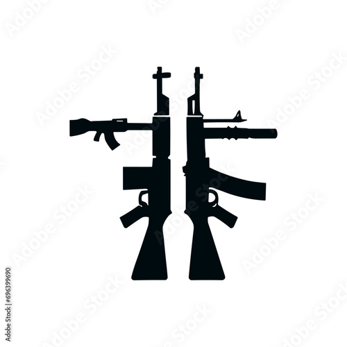 Rifle icon. Silhouette on a white background
