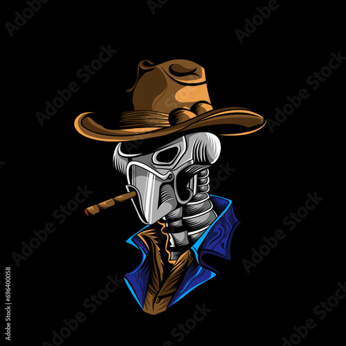 vintage colorful concept of robot gangster made with Generative AI
