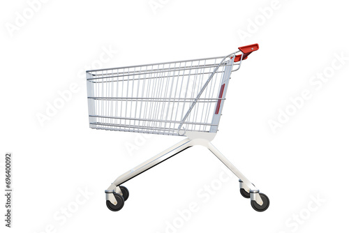 Shopping cart and trolley. Isolated background. Retail, shop, store, grocery. © Westlight