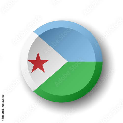Free Download Djibouti flag - 3D circle button with dropped shadow. Vector icon. - GFXLoad