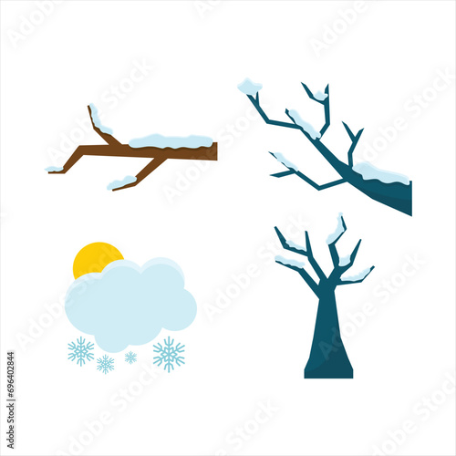 Winter Element Vector Flat Design