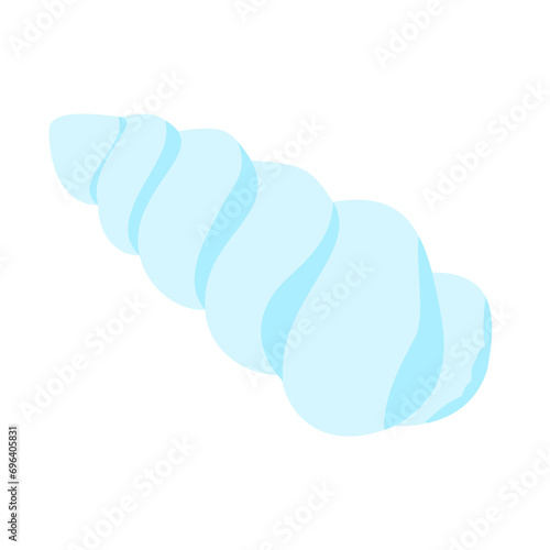 Cartoon Cute Shellfish. Colorful tropical shell underwater  Vector Illustration Object isolated on white background