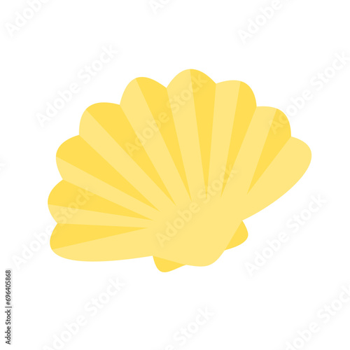 yellow Scallops on white background,  Vector illustration  