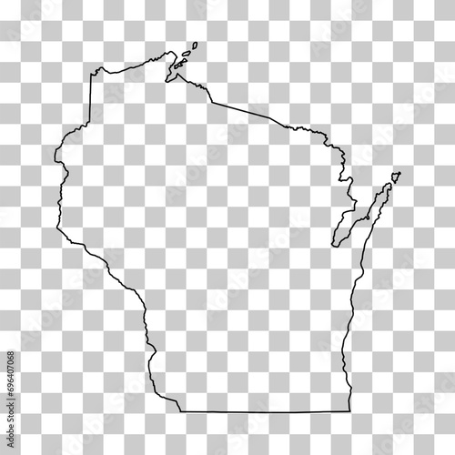 Wisconsin map shape, united states of america. Flat concept icon symbol vector illustration photo