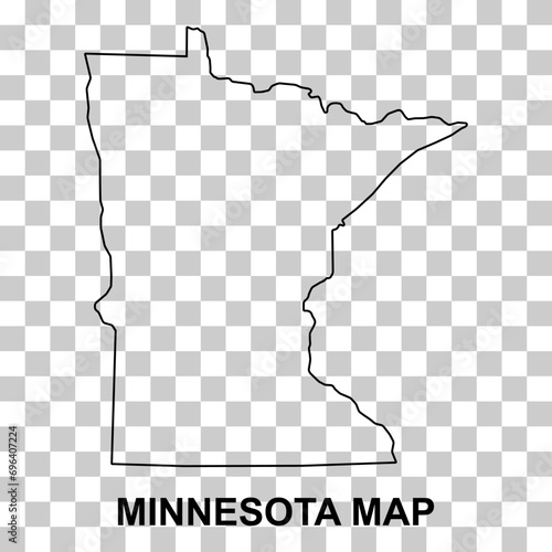 Minnesota map shape, united states of america. Flat concept icon symbol vector illustration