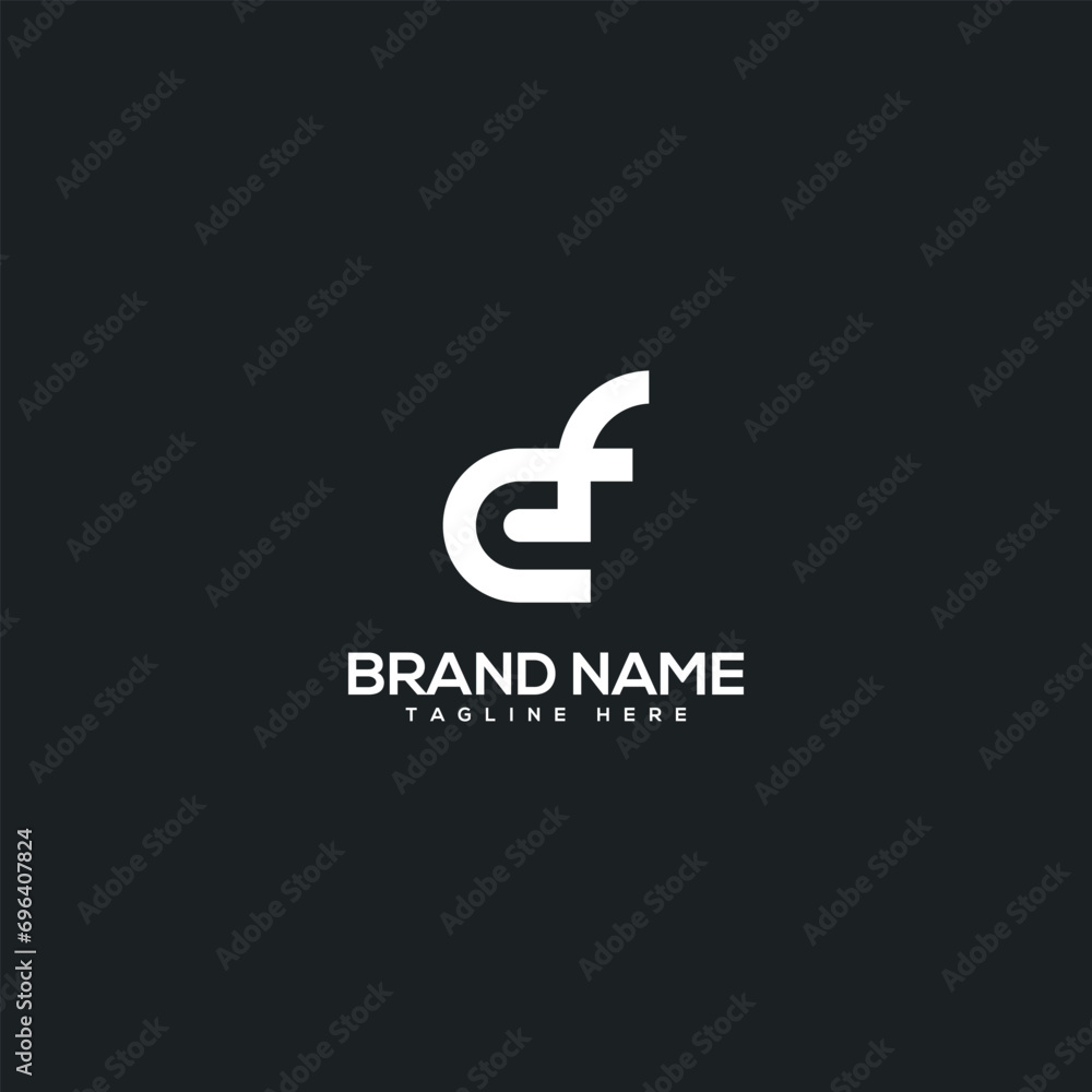 Obraz premium Abstract initial letter EF FE logo design template - vector