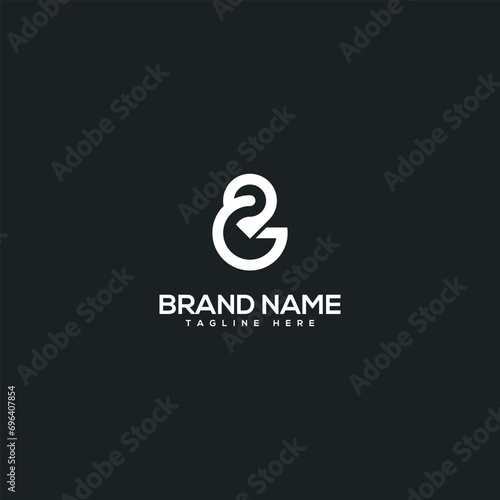 Abstract initial Letter G with location vector logo.