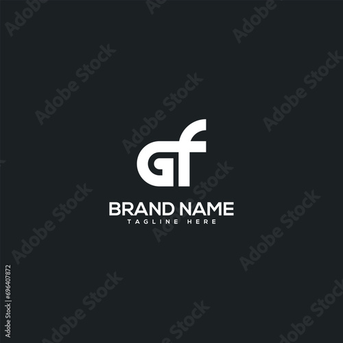 Abstract initial letter GF FG logo design template - vector
