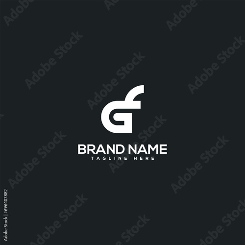 Abstract initial letter GF FG logo design template - vector
