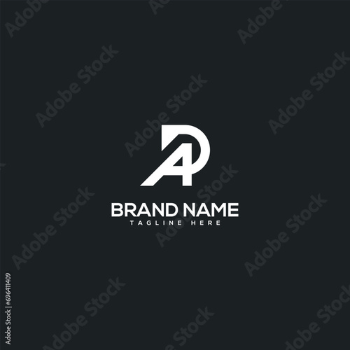 Alphabet initial letter AD DA logo design template - vector.