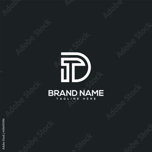Alphabet initial letter DT TD logo design template - vector. photo
