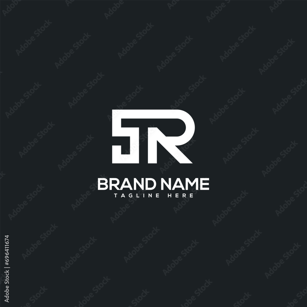 Alphabet initial letter SR RS logo design template - vector