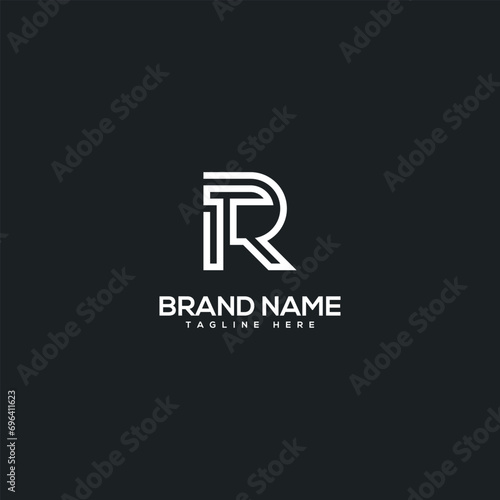 Alphabet initial letter RT TR logo design template - vector.
