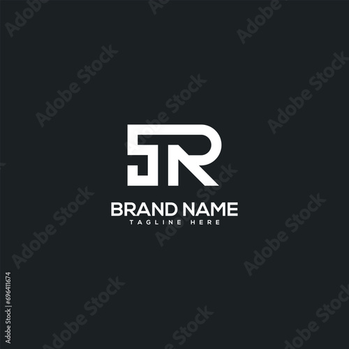 Alphabet initial letter SR RS logo design template - vector