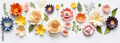 flat lay paper flowers for mother's day photo