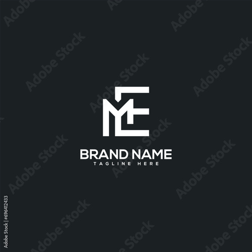 Alphabet minimal letter ME EM logo design template - vector. photo