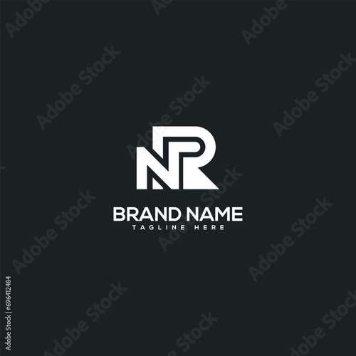 Alphabet minimal letter NR RN logo design template - vector.