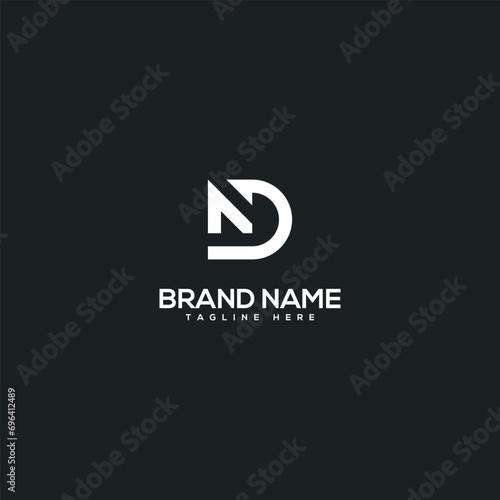 Alphabet minimal letter ND DN logo design template - vector. photo