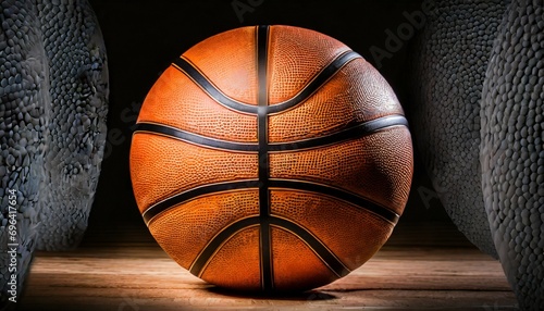 basketball close up on black background © William