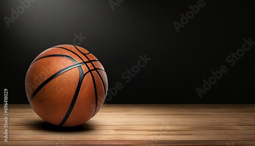 basketball on the hardwood with black copy space above xxl © William