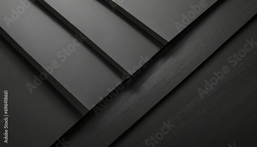 dark carbon grey abstract geometric background with soar rectangele surfaces with corners stripes lines as monochrome stylish backdrop in elegant simple modern minimal style top view