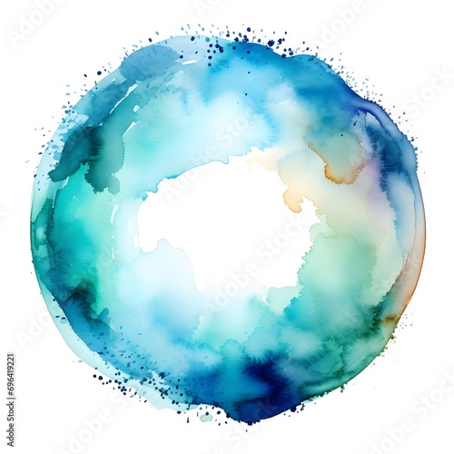 Watercolor circle isolated on white background