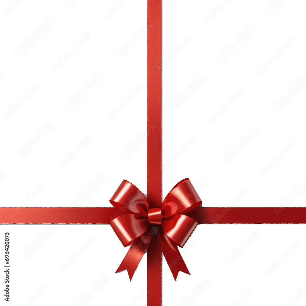 Realistic Design of Red Ribbons and Bow for Gifts Realistic Design of Red Ribbons and Bow for Gifts