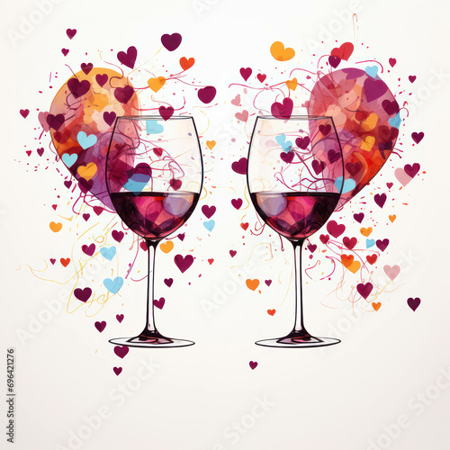 Celebrate party love valentine glass alcohol heart wine red romantic background drink