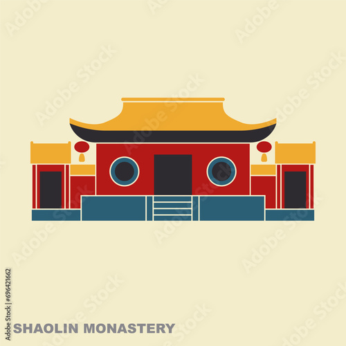 Shaolin Temple Henan City Vector. Shaolin monastery sign.