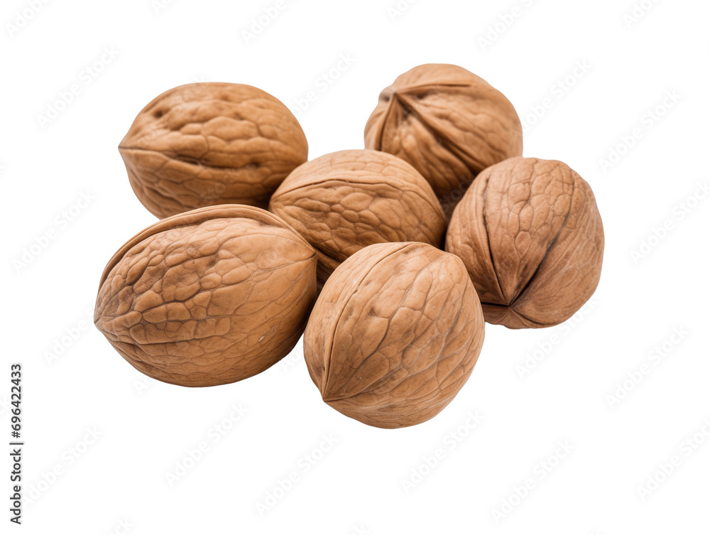 walnuts on a white background walnuts on a white background