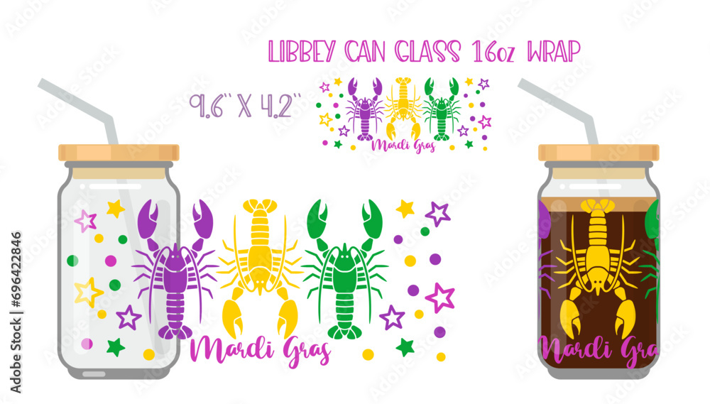 Mardi gras. Printable Full wrap for libby glass can Mardi gras. Printable Full wrap for libby glass can