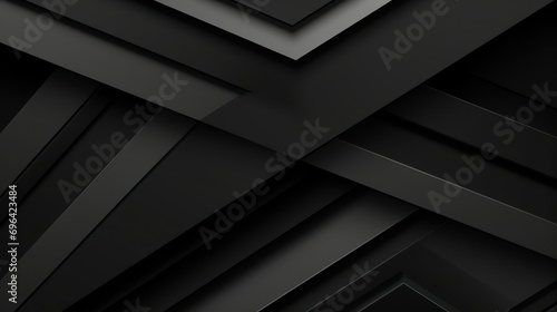 Abstract black geometric shapes and lines intersecting each other photo