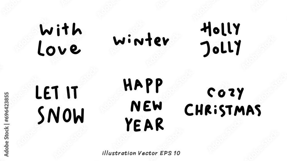 Hand drawn set of speech bubbles with handwritten short phrases on white background, Vector illustration EPS 10 Hand drawn set of speech bubbles with handwritten short phrases on white background, Vector illustration EPS 10