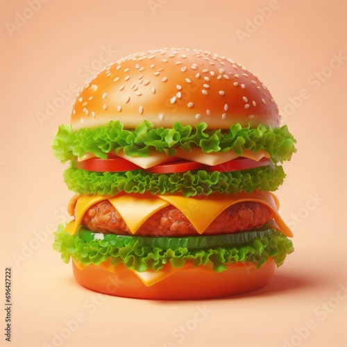 hamburger isolated on white 