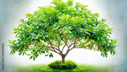 green fresh ornamental tree on white background