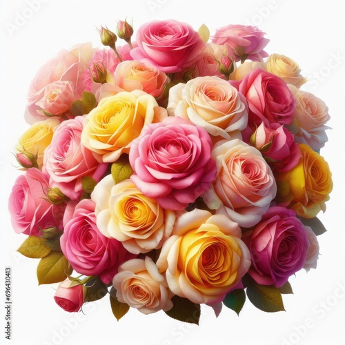 bouquet of roses isolated on white 