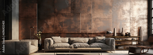 Infuse the canvas with a metallic sheen by incorporating brushed metal textures